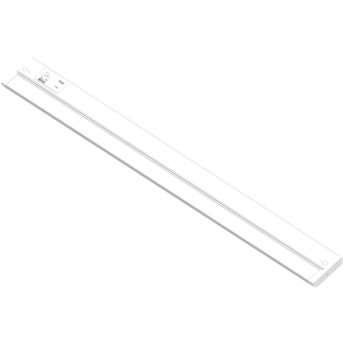 Nora Lighting NUDA-32TWMPW/USB LEDUR LED 32 inch Matte Powder White 120V Adjustable Under Cabinet Luminaire, with Selectable CCT & USB Ports