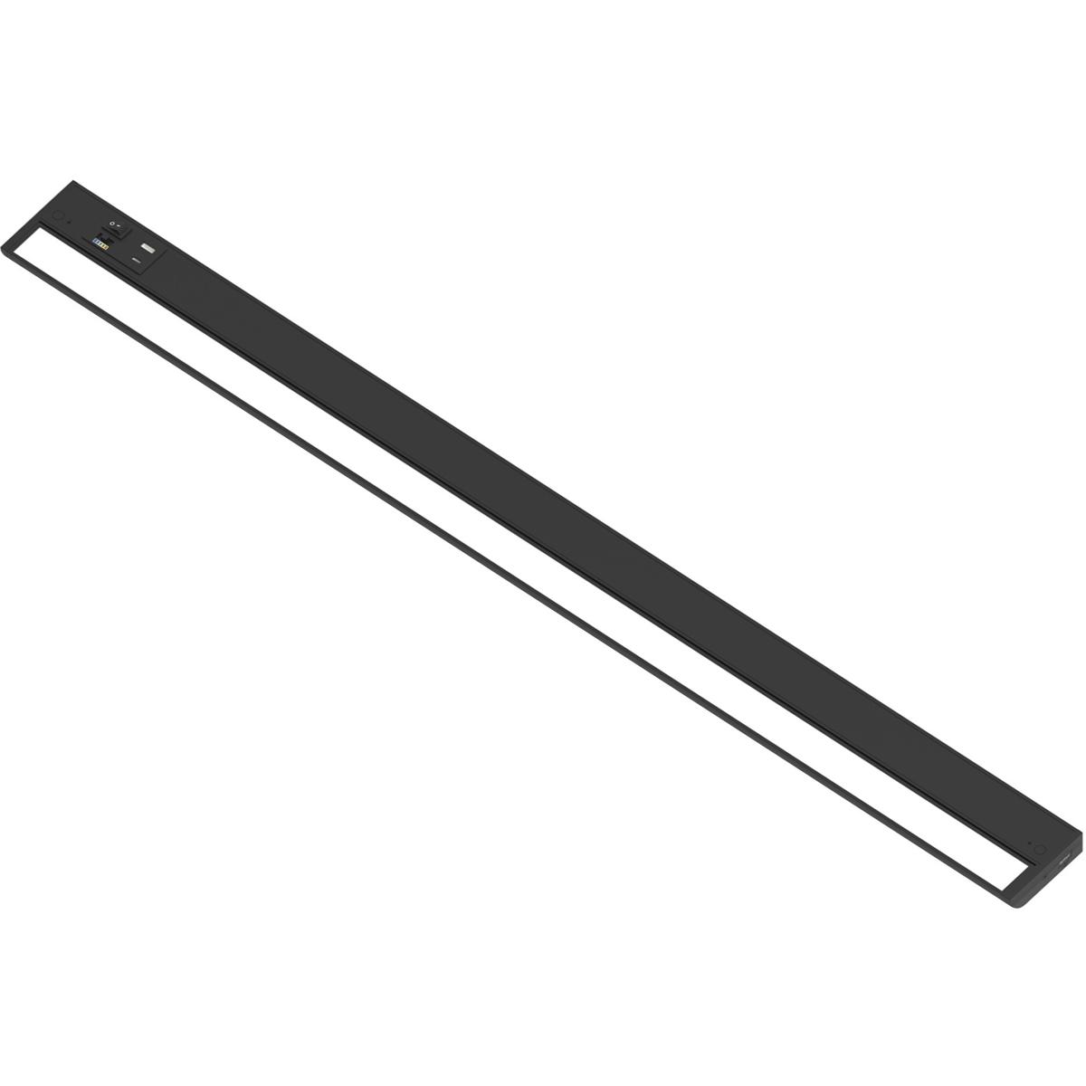 Nora Lighting NUDA-42TWB/USB LEDUR LED 42 inch Black 120V Adjustable Under Cabinet Luminaire, with Selectable CCT & USB Ports