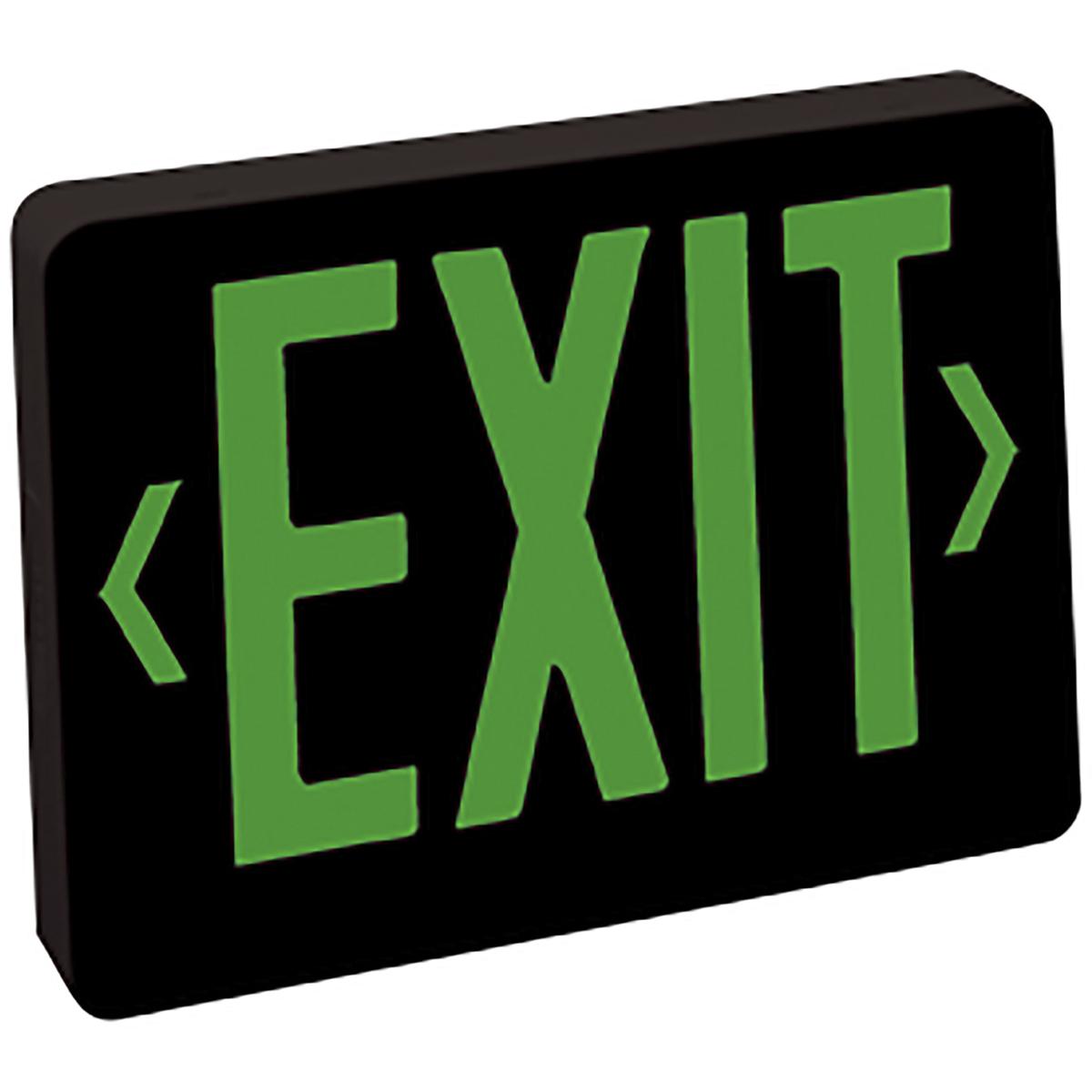 Nora Lighting NX-504-LED/BG Aaliyah 1 Light Green Letters and Black Housing Exit / Emergency Ceiling Light