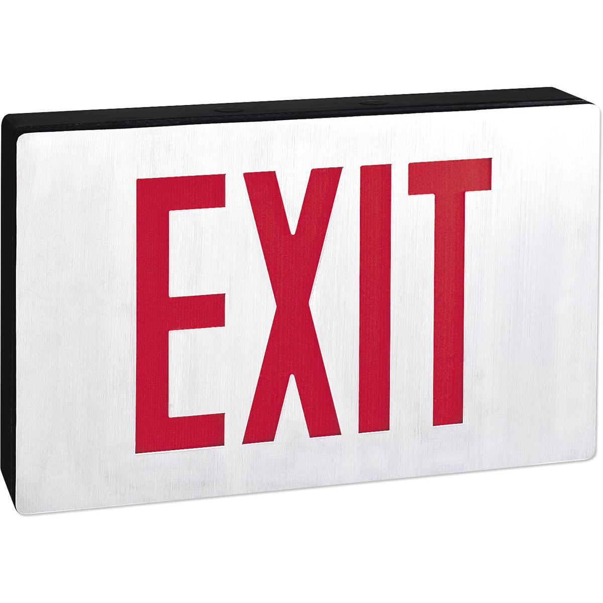 Nora Lighting NX-615-LED/R2F Aaliyah 1 Light Red Letters and Black Housing Exit / Emergency Ceiling Light