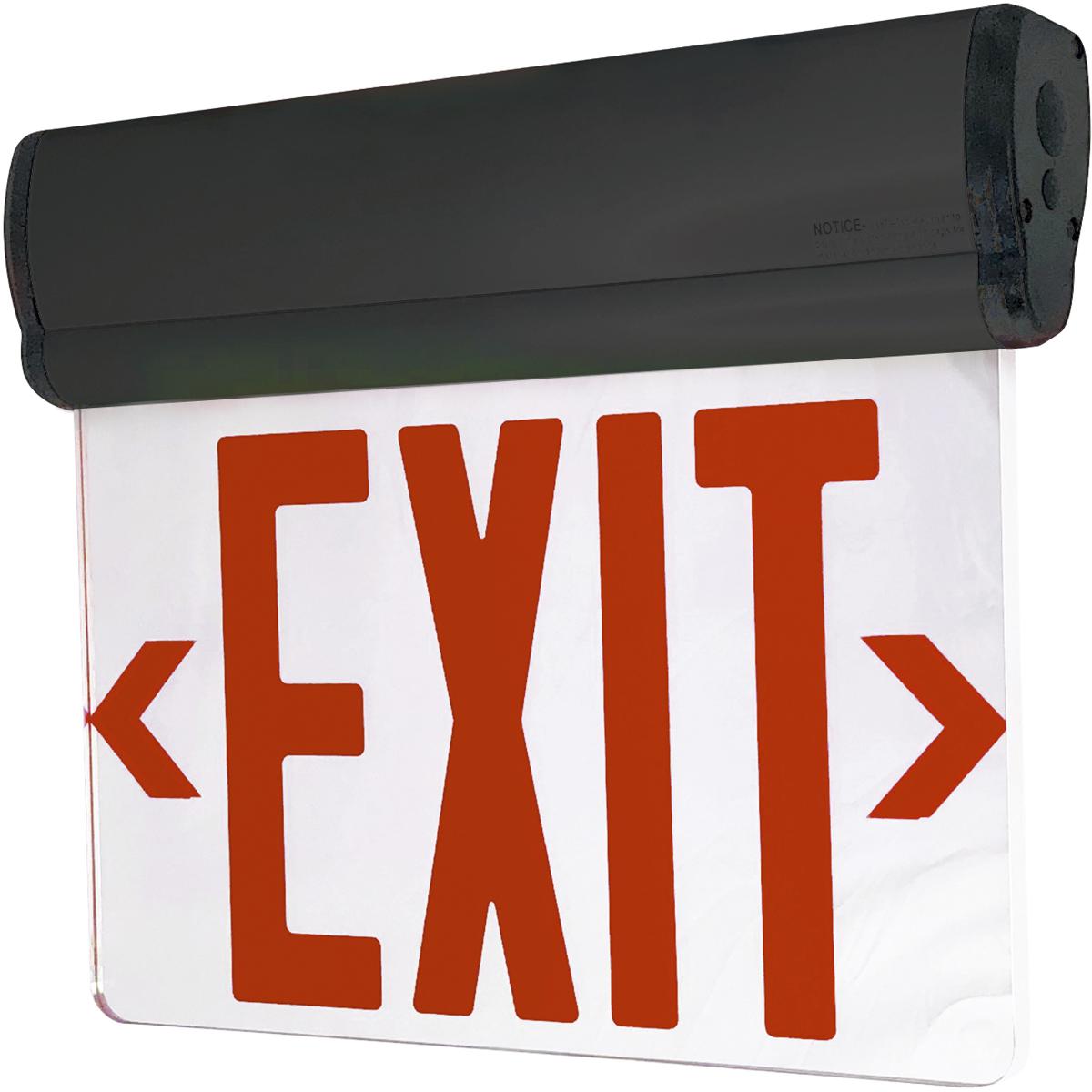 Nora Lighting NX-811-LEDR2MB Aaliyah 1 Light Red Letters and Black Housing Exit / Emergency Ceiling Light