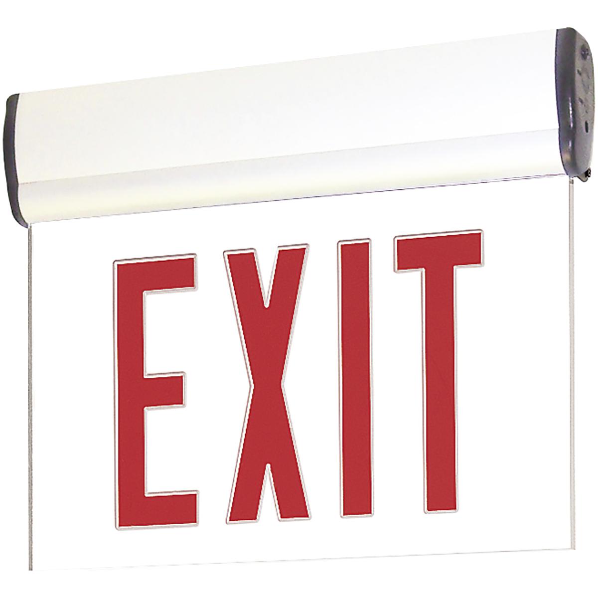 Nora Lighting NX-812-LEDRCW Architectural 1 Light 1.75 inch White Exit / Emergency Ceiling Light in Single-Faced, Red / Clear / White
