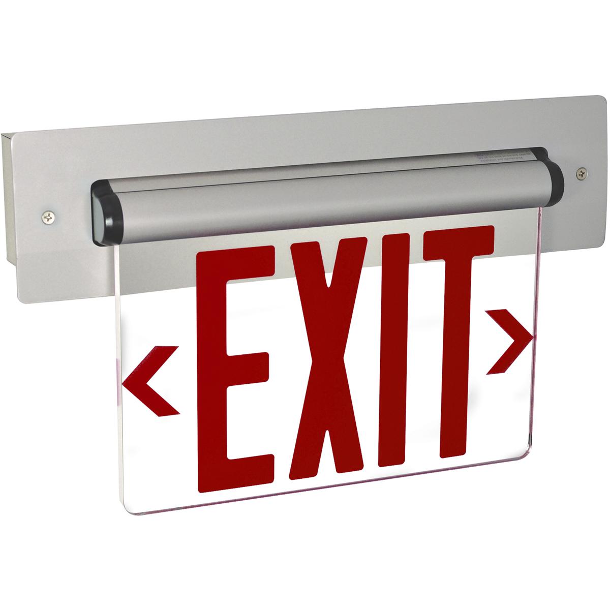 Nora Lighting NX-813-LEDRCW Architectural 1 Light Red Letters and White Housing Exit / Emergency Ceiling Light in Single-Faced, Red / Clear / White