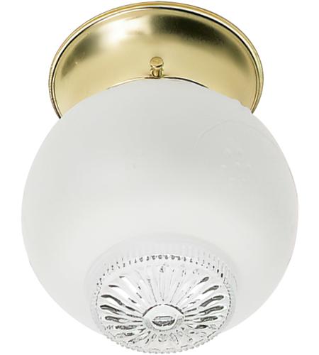 Signature 1 Light 5 Inch Polished Brass Flush Mount Ceiling Light