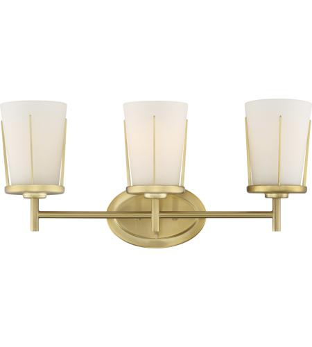 Nuvo 60 6533 Serene 3 Light 22 Inch Natural Brass Vanity Light Wall Light Lighting New York