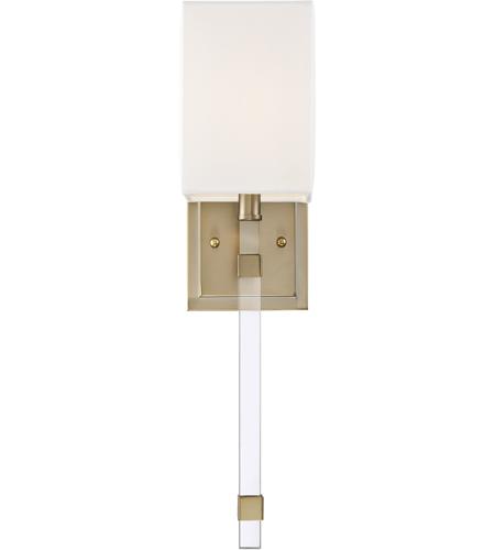 Nuvo 60/6681 Tompson 1 Light 5 inch Burnished Brass and White Wall Sconce Wall Light photo