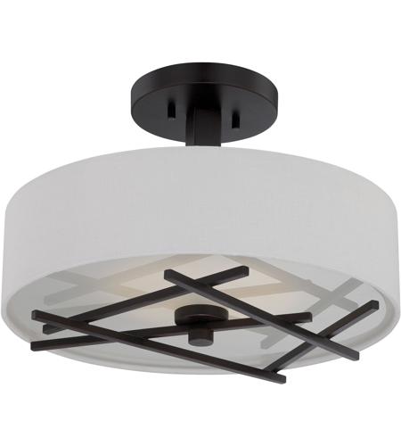 Nuvo 62 119 Stix Led 15 Inch Patina Bronze And White Semi Flush