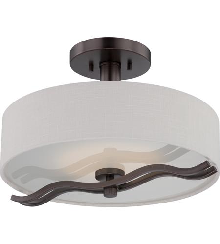 Nuvo 62 138 Wave Led 16 Inch Hazel Bronze And White Semi Flush