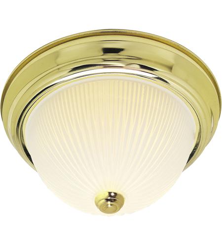 Nuvo Sf76 130 Ribbed Glass 2 Light 11 Inch Polished Brass Flush