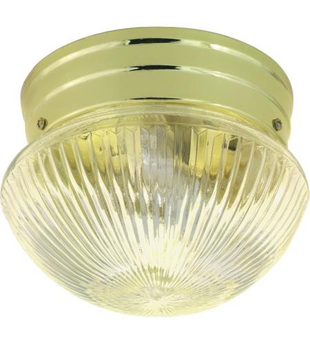 Nuvo Sf76 252 Ribbed Mushroom Glass 2 Light 10 Inch Polished Brass Flush Mount Ceiling Light