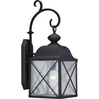 Nuvo Lighting 60//5624 Wingate Hanging One Light Lantern 100-Watt Outdoor Pendant Porch and Patio Lighting with Clear Seeded Glass Textured Black