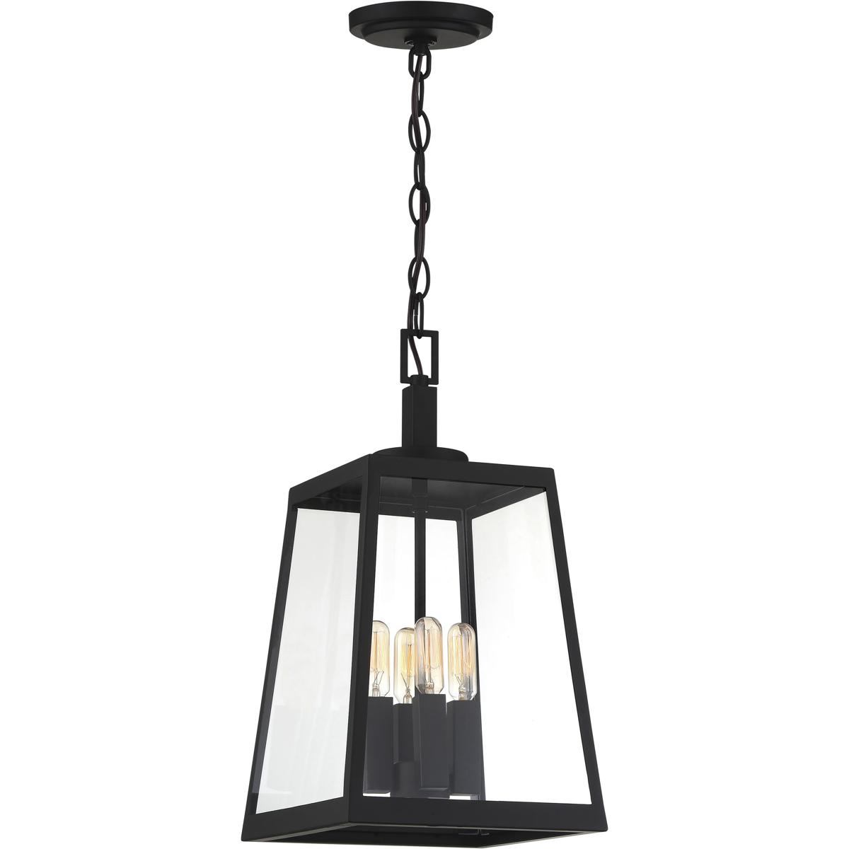 Nuvo 60/6584 Halifax 4 Light 9.5 inch Matte Black and Glass Outdoor Hanging Lantern