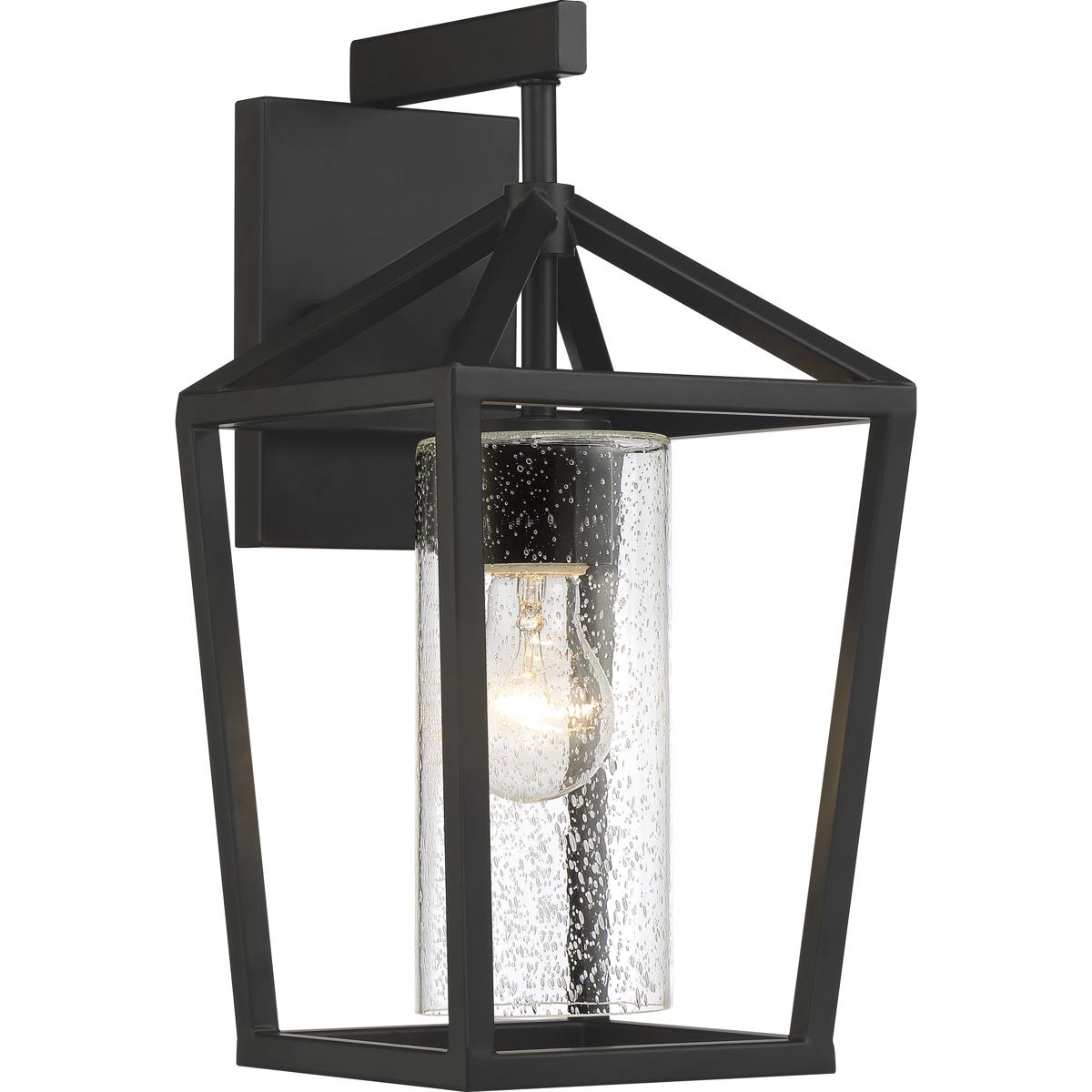 Hopewell - 1-Light - Medium Lantern - Matte Black Finish with Clear Seeded Glass