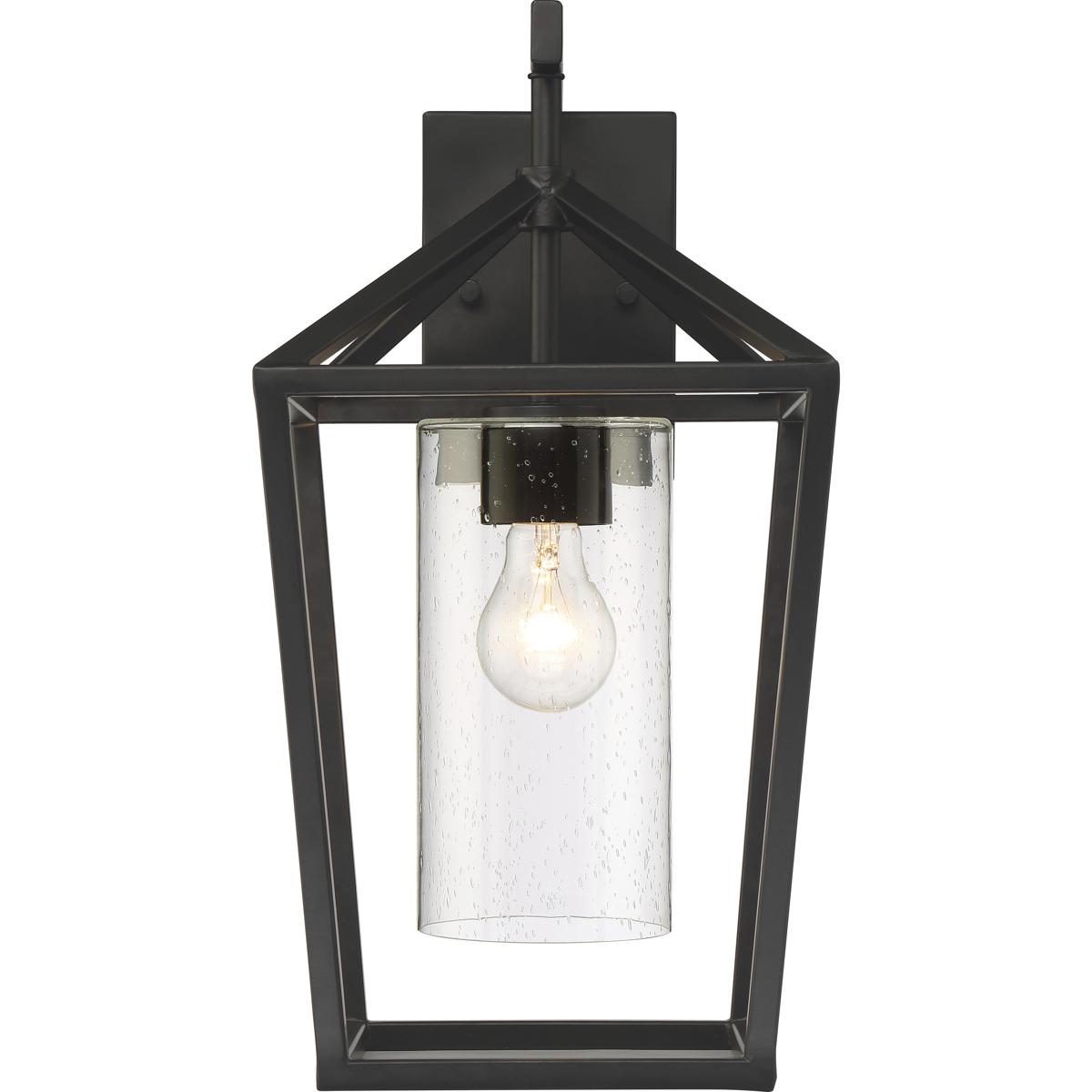 Hopewell - 1-Light - Large Lantern - Matte Black Finish with Clear Seeded Glass