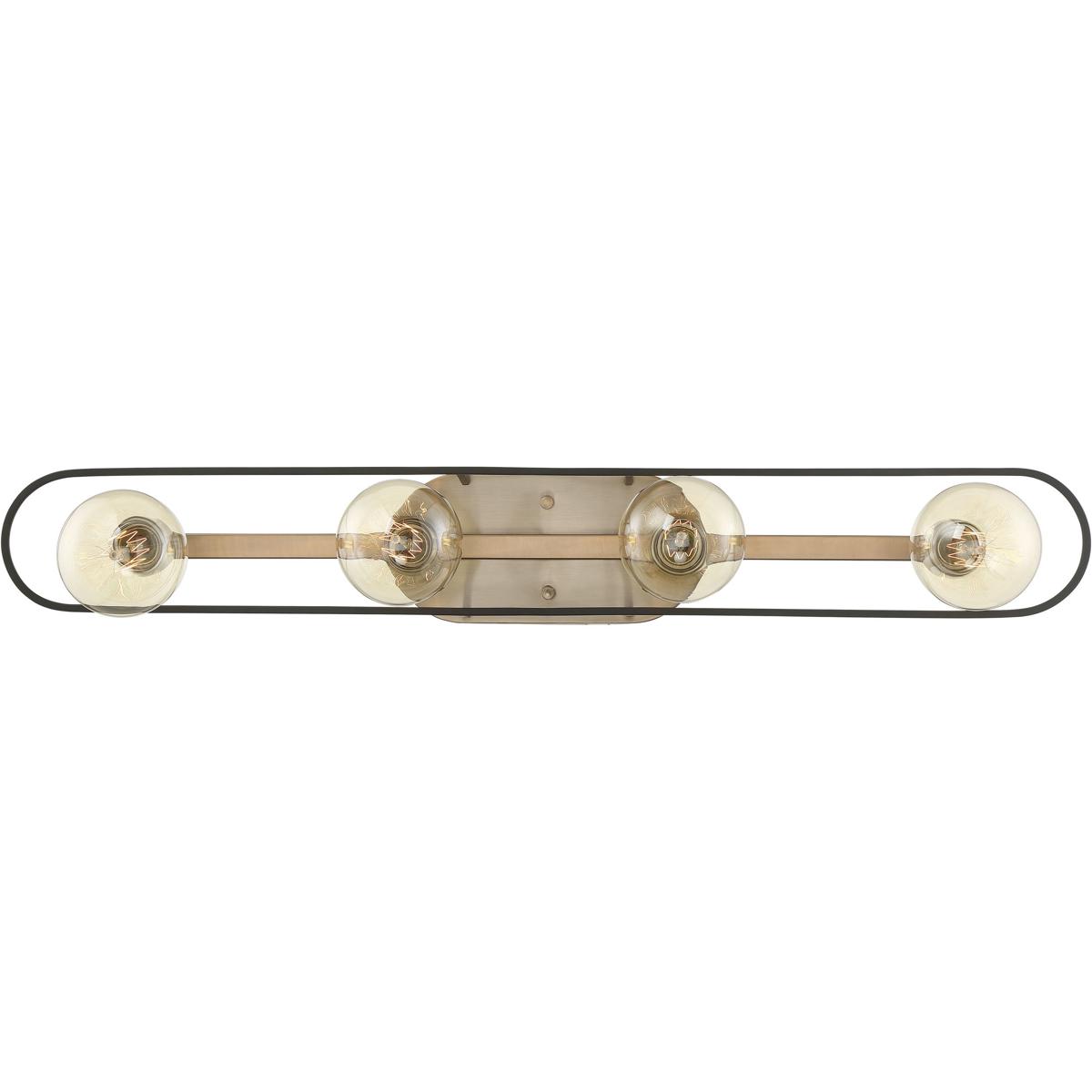 Nuvo 60/6654 Chassis 4 Light 32 inch Copper Brushed Brass and Matte Black Vanity Light Wall Light