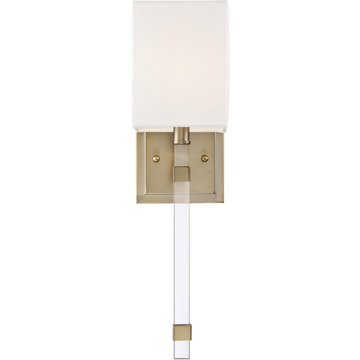Nuvo 60/6681 Tompson 1 Light 5 inch Burnished Brass and White Wall Sconce Wall Light