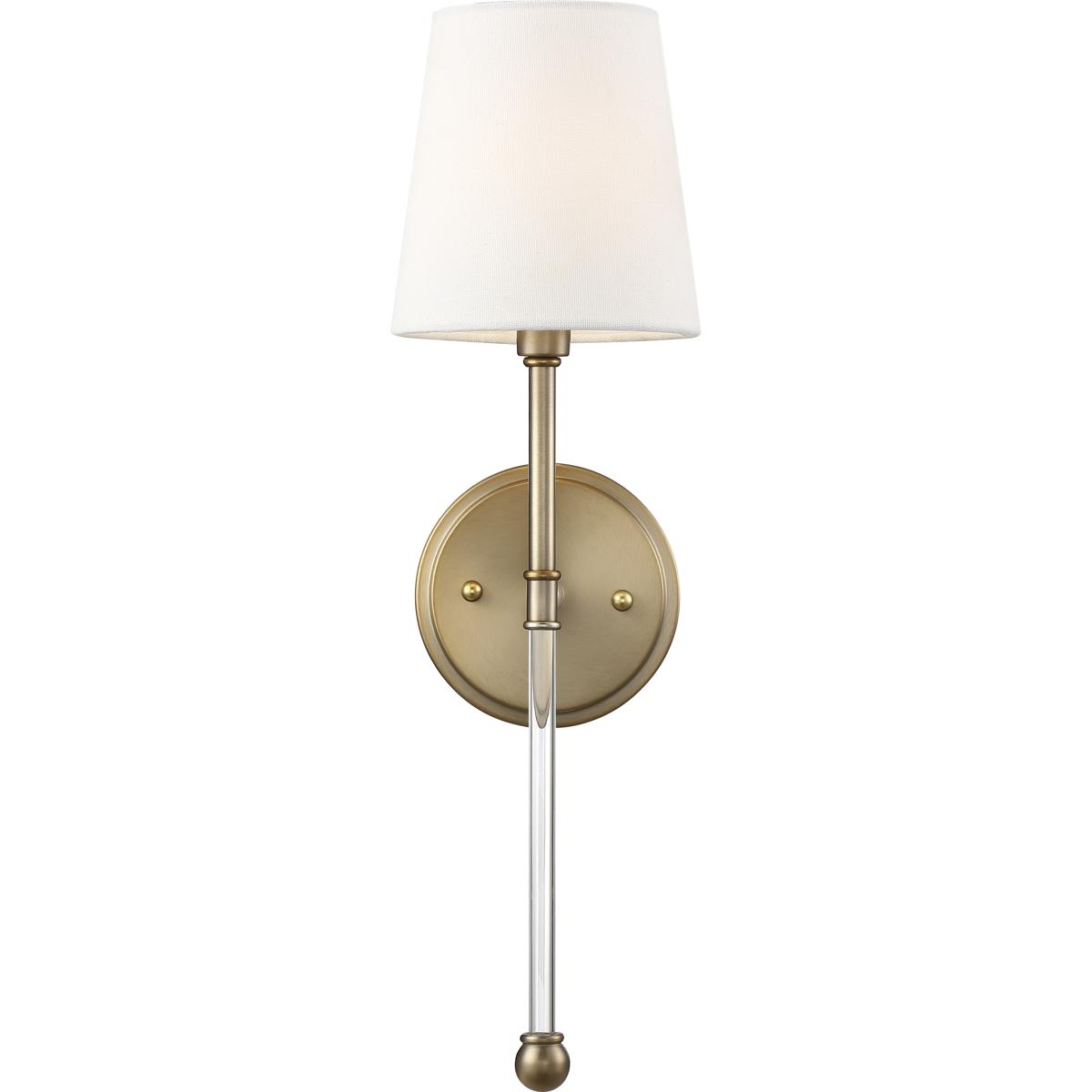 Nuvo 60/6687 Olmsted 1 Light 6 inch Burnished Brass and White Wall Sconce Wall Light