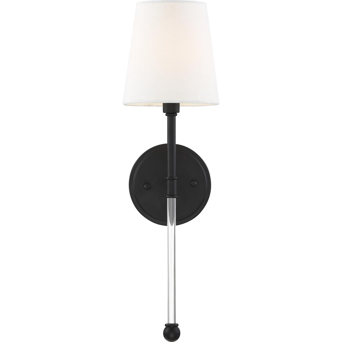 Nuvo 60/6689 Olmsted 1 Light 6 inch Aged Bronze and White Fabric Wall Sconce Wall Light