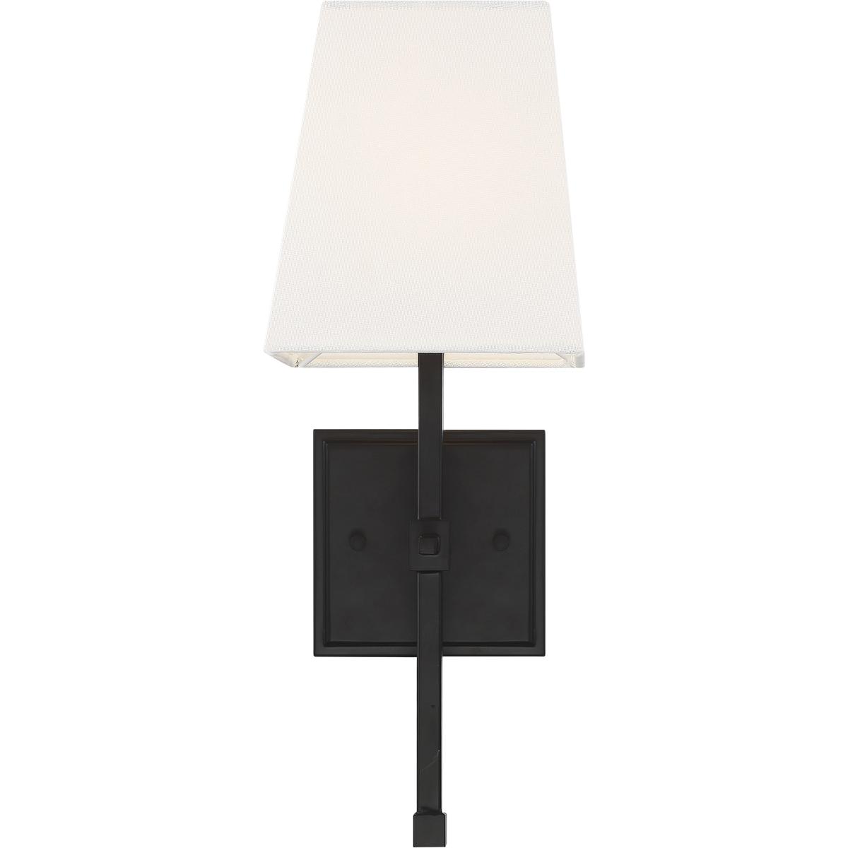 Nuvo 60/6709 Highline 1 Light 6 inch Aged Bronze and White Fabric Vanity Light Wall Light