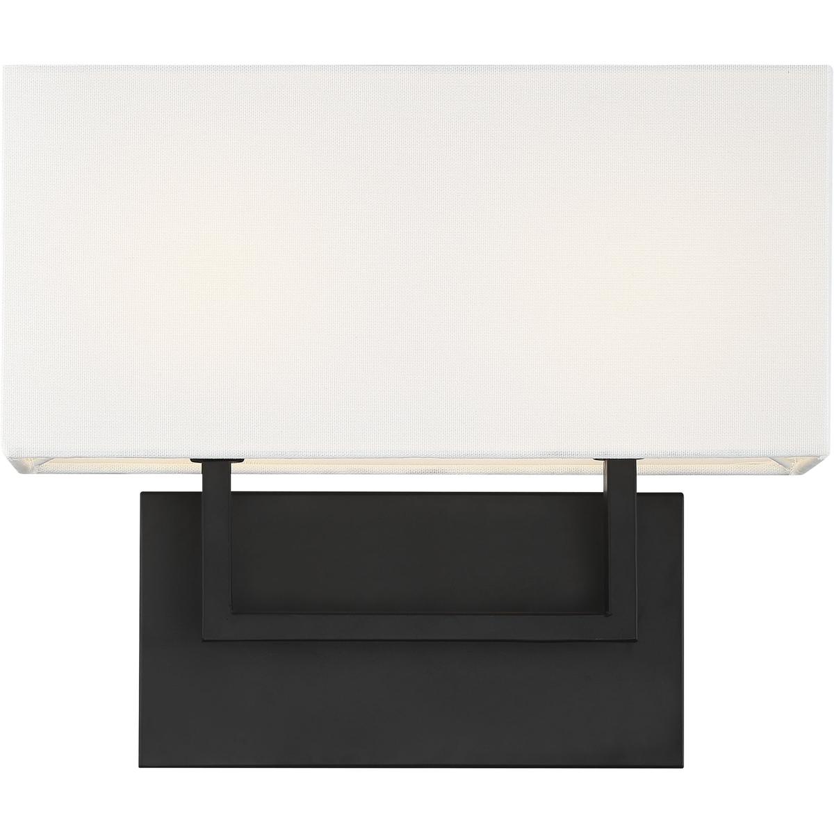 Nuvo 60/6719 Tribeca 2 Light 14 inch Aged Bronze and White Fabric Vanity Light Wall Light