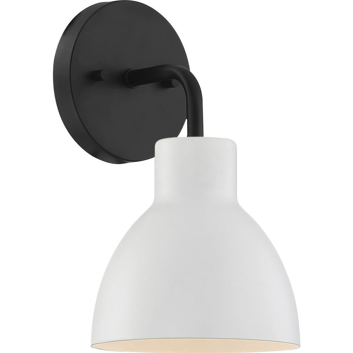 Nuvo 60/6784 Sloan 1 Light 6 inch Matte Black and Matte White Vanity Light Wall Light