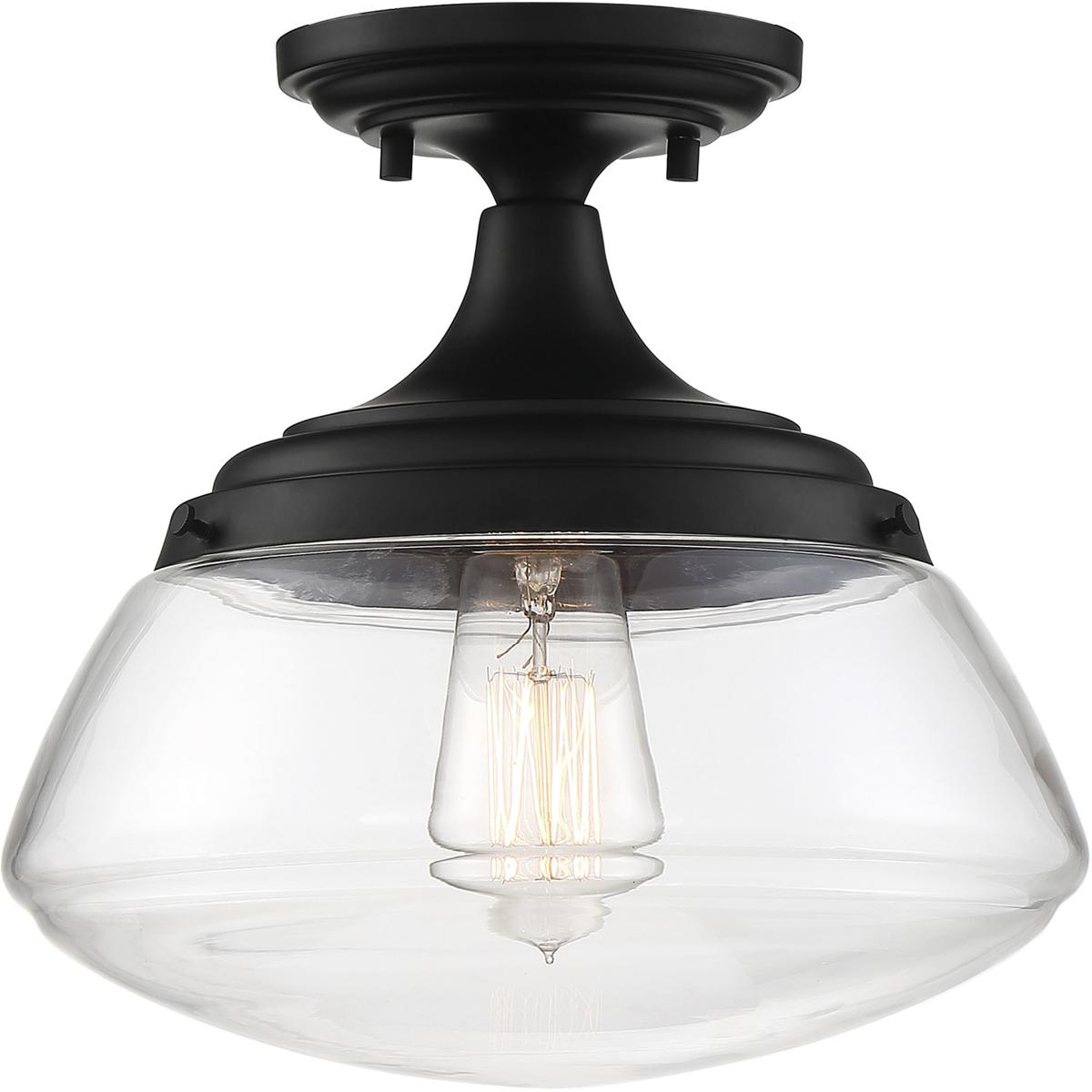 Nuvo 60/6799 Kew 1 Light 10 inch Aged Bronze and Clear Semi Flush Mount Ceiling Light