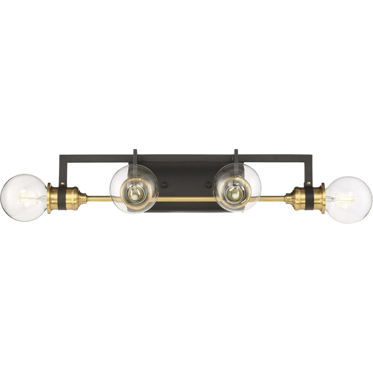 Nuvo 60/6974 Intention 4 Light 22 inch Warm Brass and Black Vanity Light Wall Light