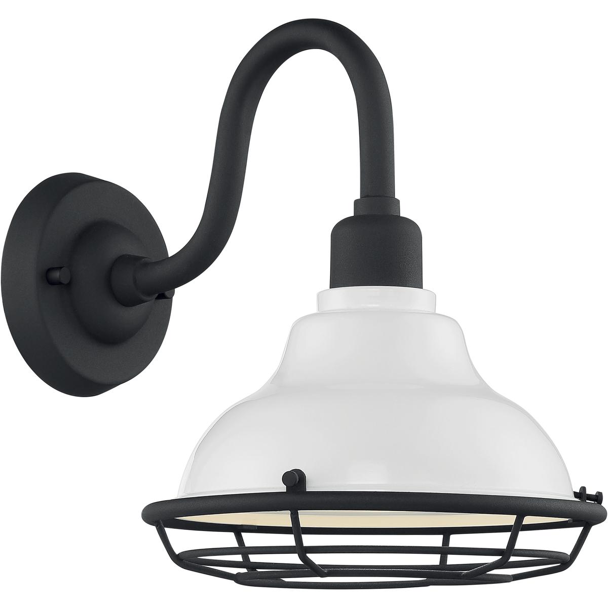 Nuvo 60/7021 Newbridge 1 Light 12 inch Gloss White and Textured Black Outdoor Wall Fixture