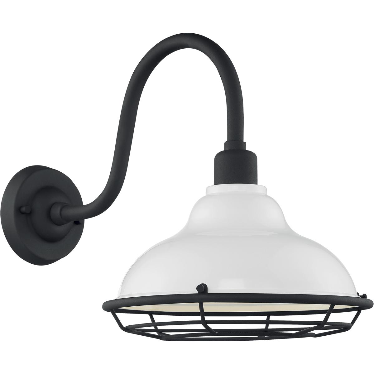 Nuvo 60/7022 Newbridge 1 Light 14 inch Gloss White and Textured Black Outdoor Wall Fixture