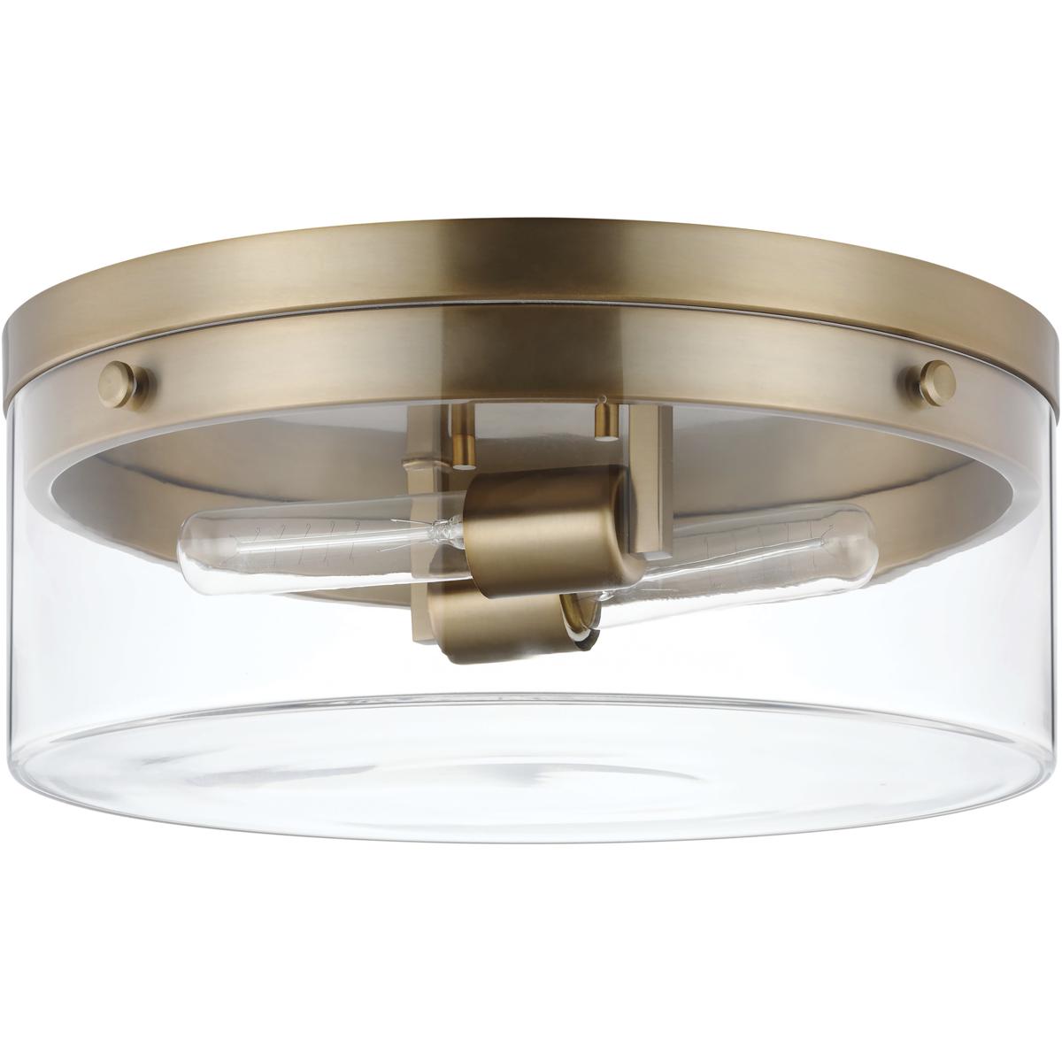 Nuvo 60/7536 Intersection 2 Light 11 inch Burnished Brass Flush Ceiling Light