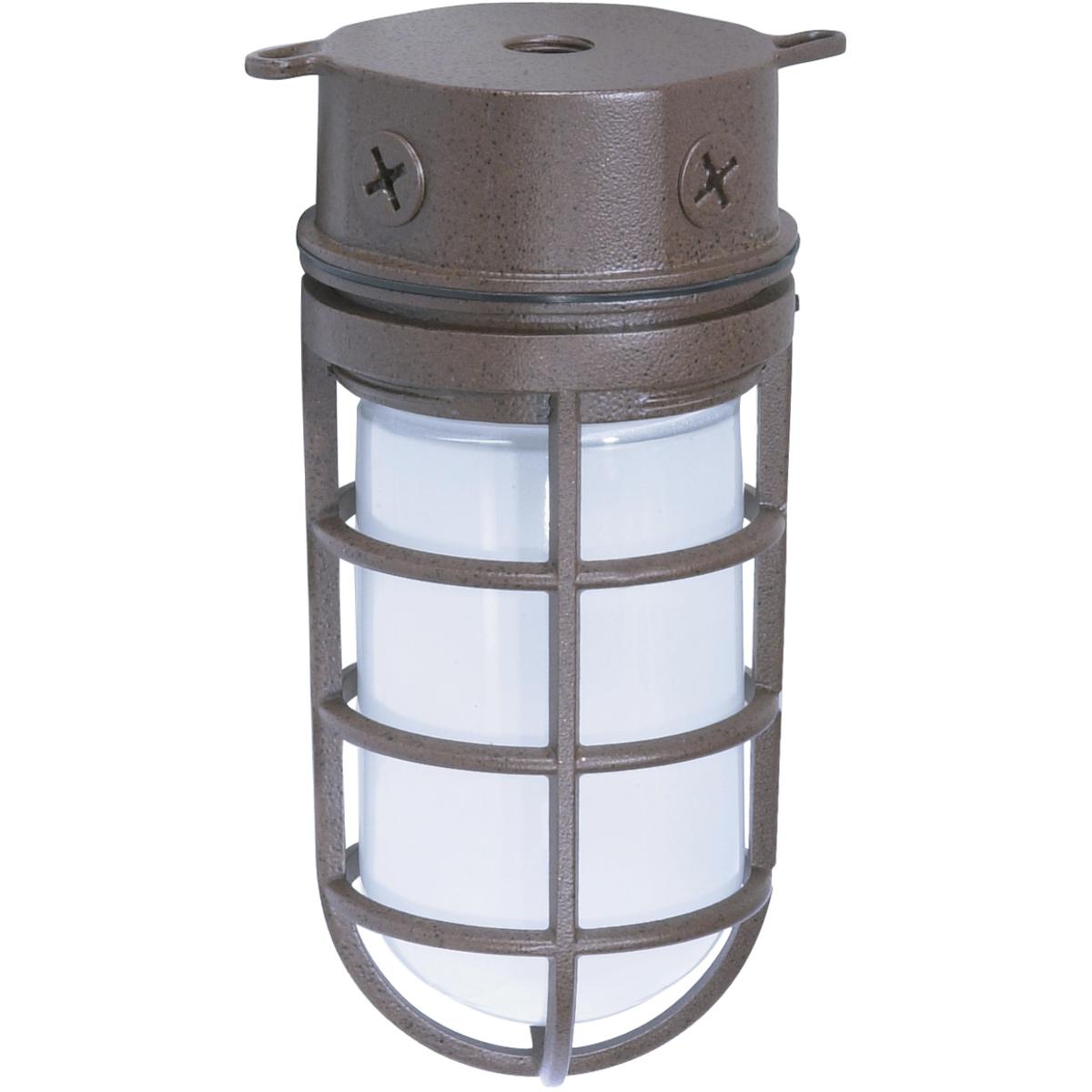 1-Light - 10in. - Industrial Style - Surface Mount with Frosted Glass - Old Bronze Finish