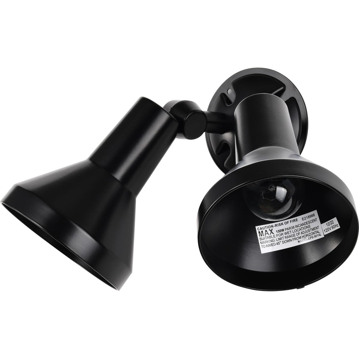 2-Light - 15in. - Flood-Light Exterior - PAR38 with Adjustable Swivel - Black Finish