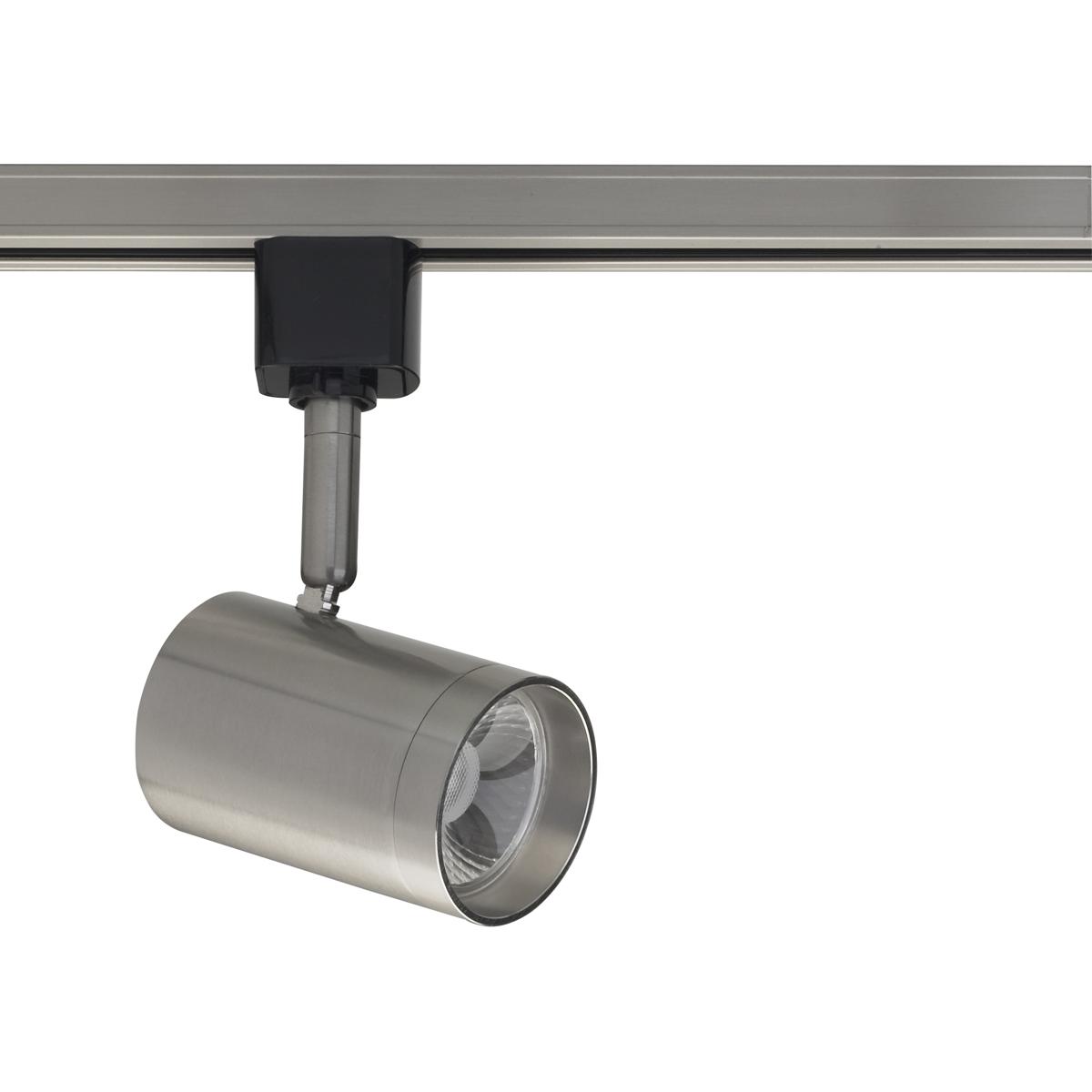 1-Light, LED, 12W Track Head, Small Cylinder, Brushed Nickel, 24 Deg. Beam