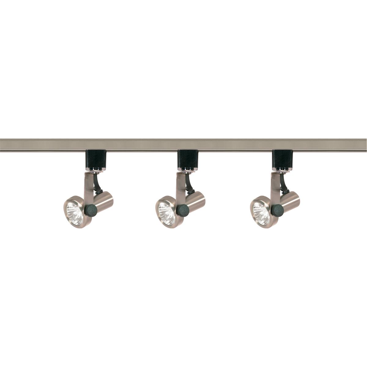3-Light, MR16, Gimbal Ring Track Kit, 4 foot Track, Line Voltage, Brushed Nickel