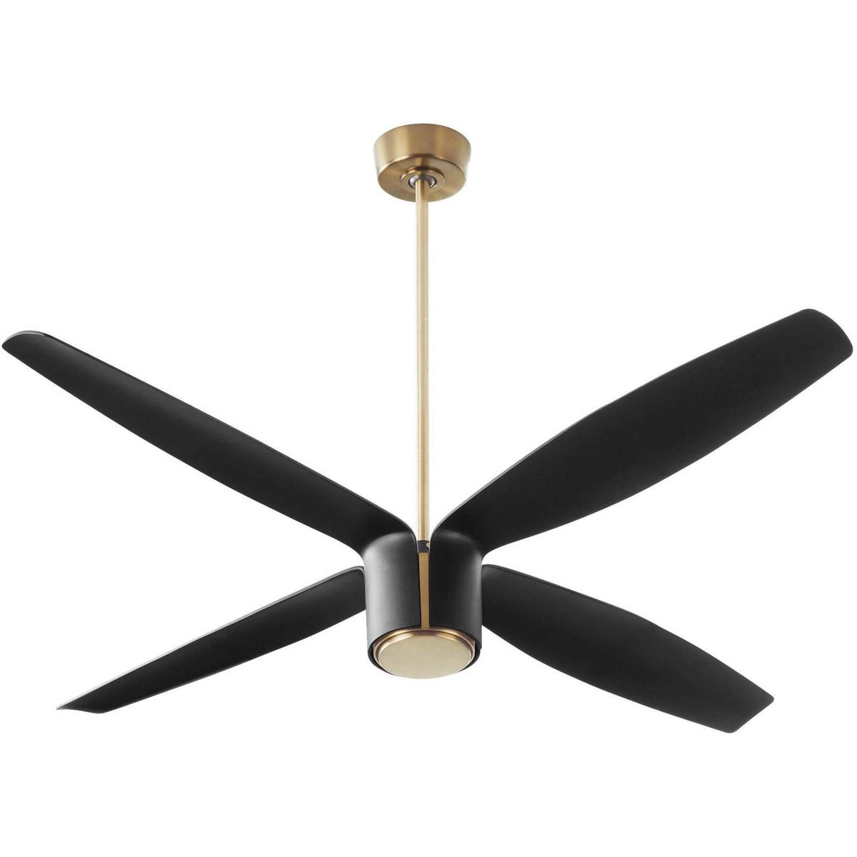 Oxygen Lighting 3-116-4015 Samaran 60 inch Aged Brass with Matte Black Blades Ceiling Fan