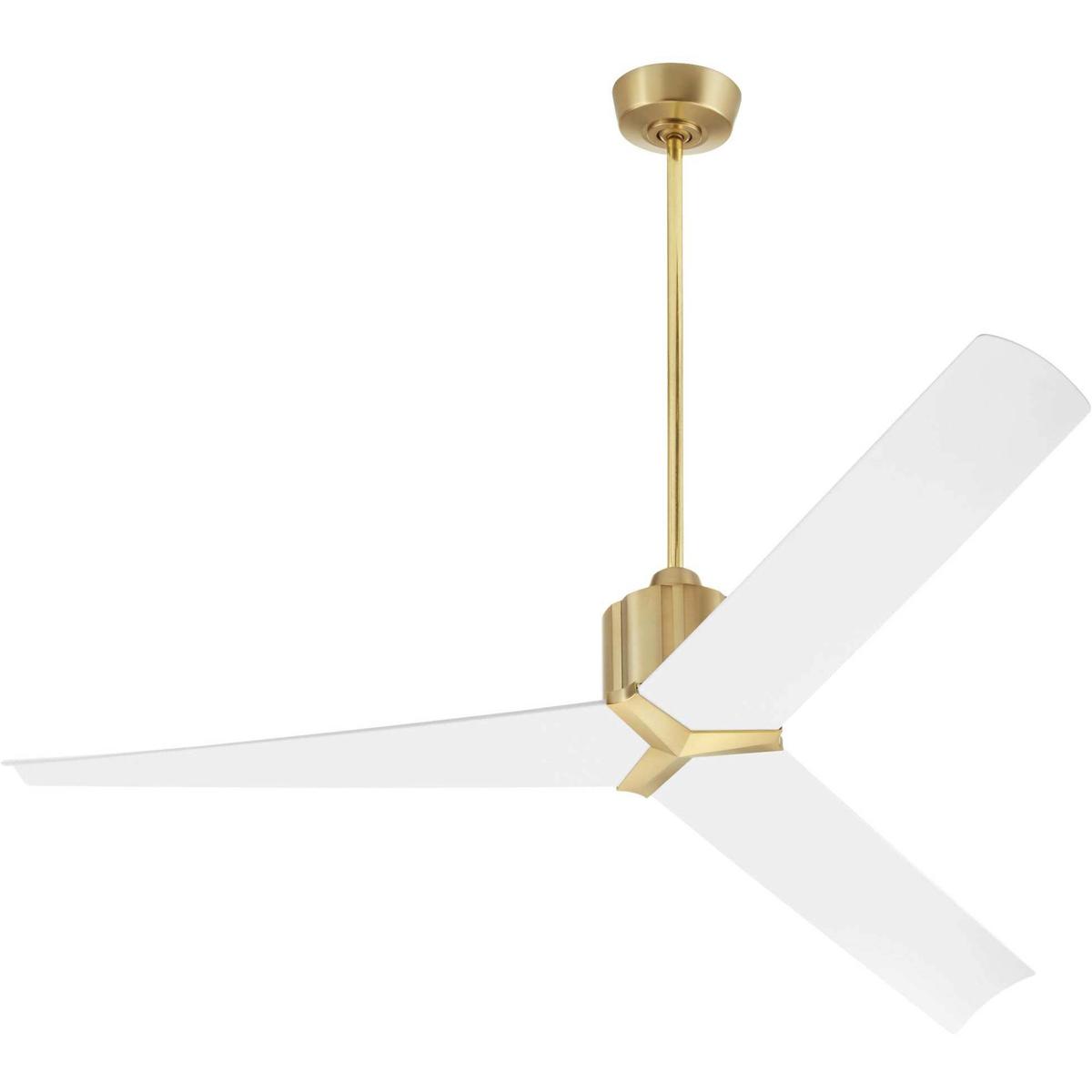 Oxygen Lighting 3-117-406 Strato 60 inch Aged Brass with Studio White Blades Ceiling Fan