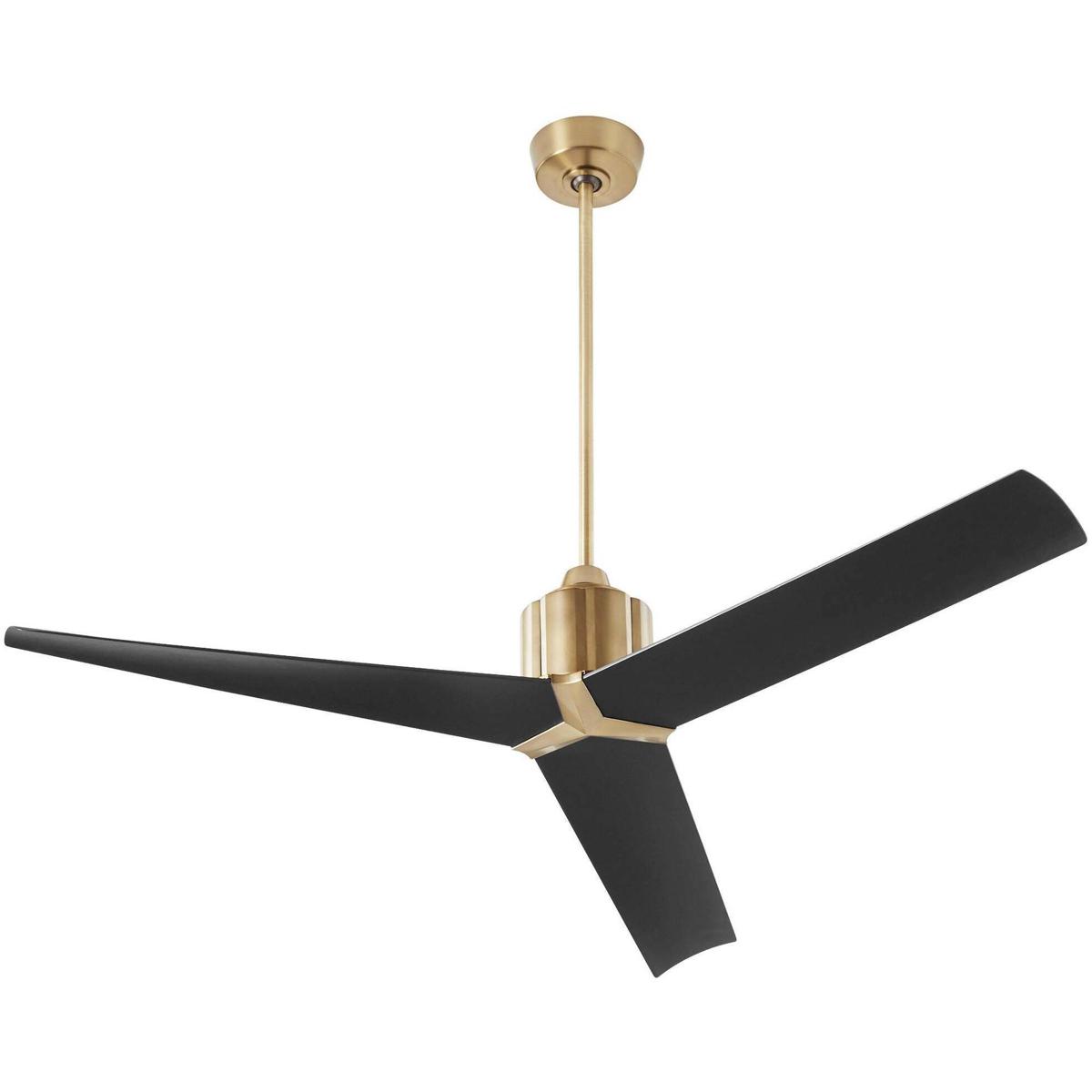 Oxygen Lighting 3-117-415 Strato 60 inch Aged Brass with Matte Black Blades Ceiling Fan