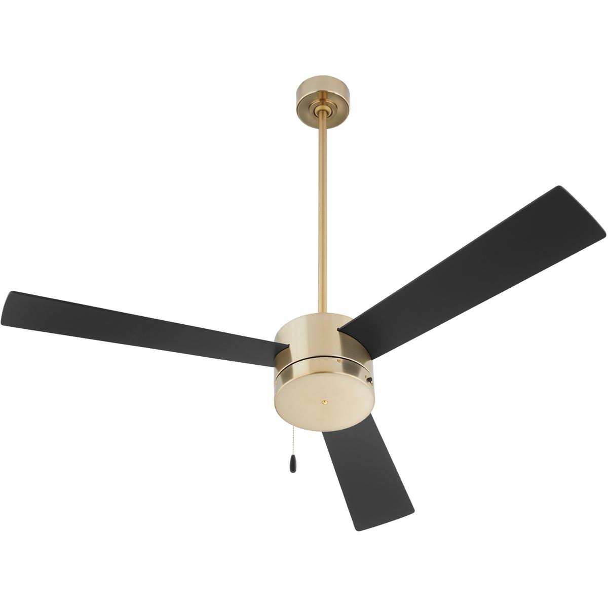 Oxygen Lighting 3-119-40 Allegro 52 inch Aged Brass with Matte Black/Walnut Blades Ceiling Fan