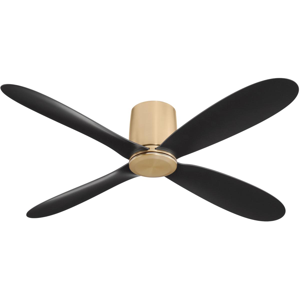 Oxygen Lighting 3-124-40 Myriad 56 inch Aged Brass with Matte Black Blades Ceiling Fan