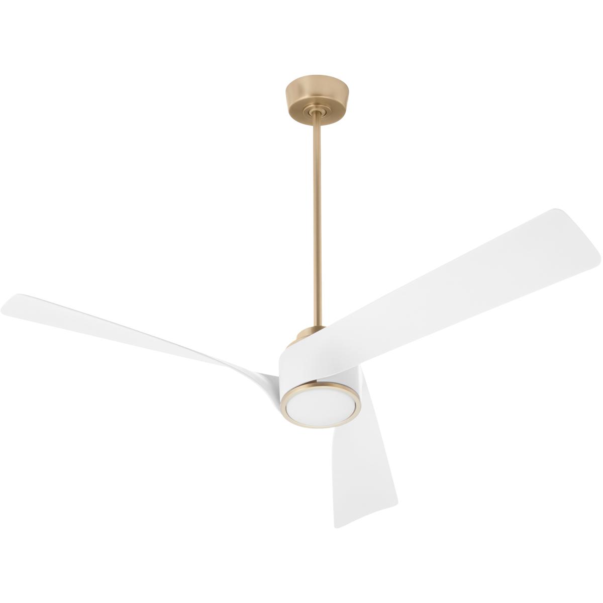 Oxygen Lighting 3-125-40 Heyday 56 inch Aged Brass with Studio White Blades Ceiling Fan