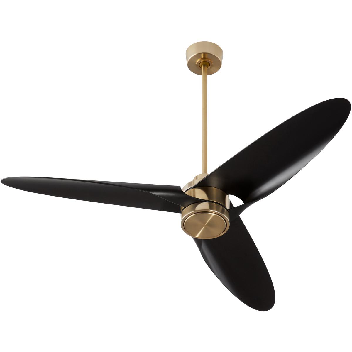 Oxygen Lighting 3-127-40 Xega 60 inch Aged Brass with Matte Black Blades Ceiling Fan