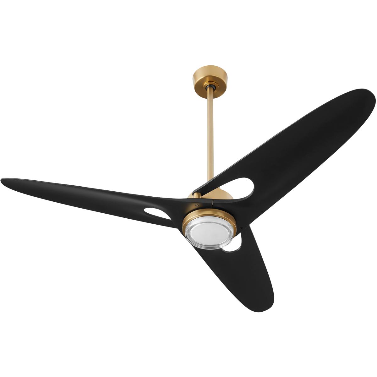 Oxygen Lighting 3-132-40 Apogee 60 inch Aged Brass with Matte Black Blades Ceiling Fan