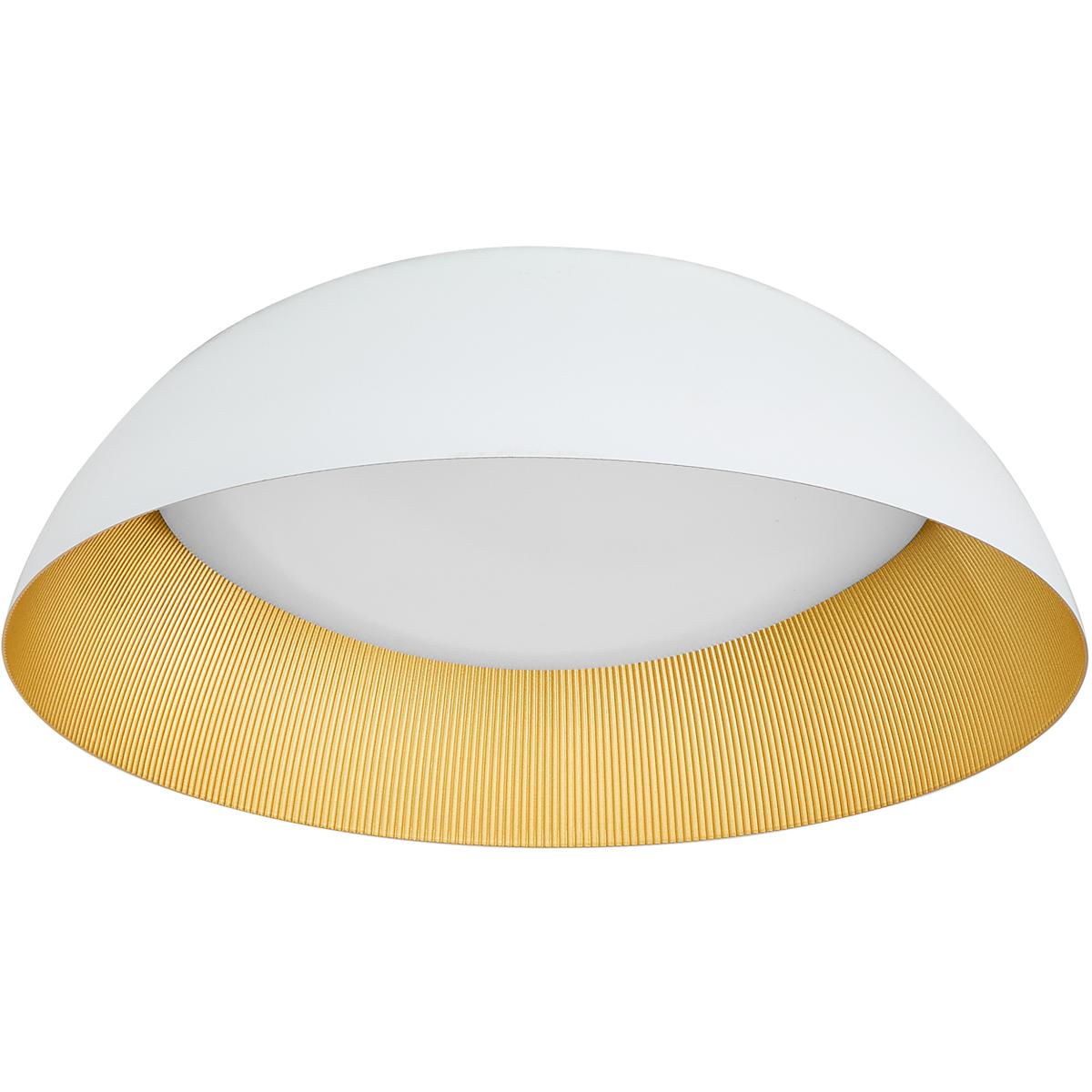 Oxygen Lighting 3-206-650 Lucci 1 Light 18 inch White/Industrial Brass Flush Mount Ceiling Light