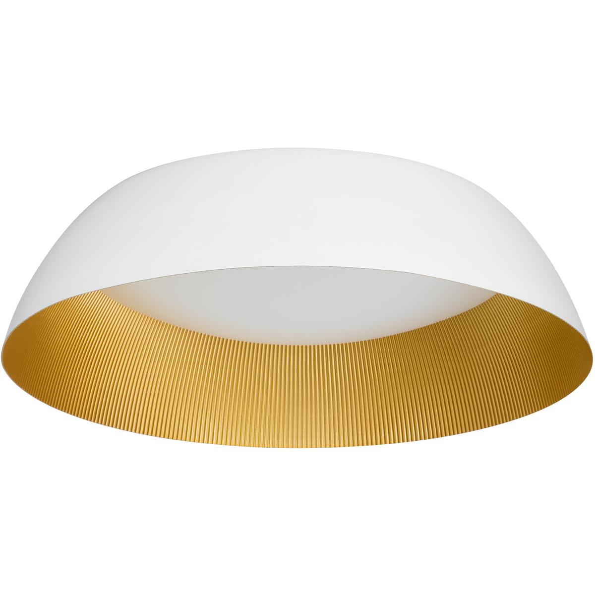 Oxygen Lighting 3-216-650 Lucci 1 Light 25 inch White/Industrial Brass Flush Mount Ceiling Light