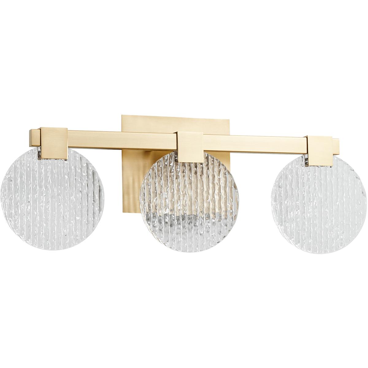 Oxygen Lighting 3-5052-40 Axiom 3 Light 22 inch Aged Brass Vanity Light Wall Light