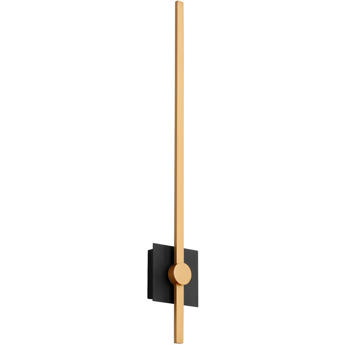 Oxygen Lighting 3-51-1550 Zora 1 Light 32 inch Black/Industrial Brass Sconce Wall Light
