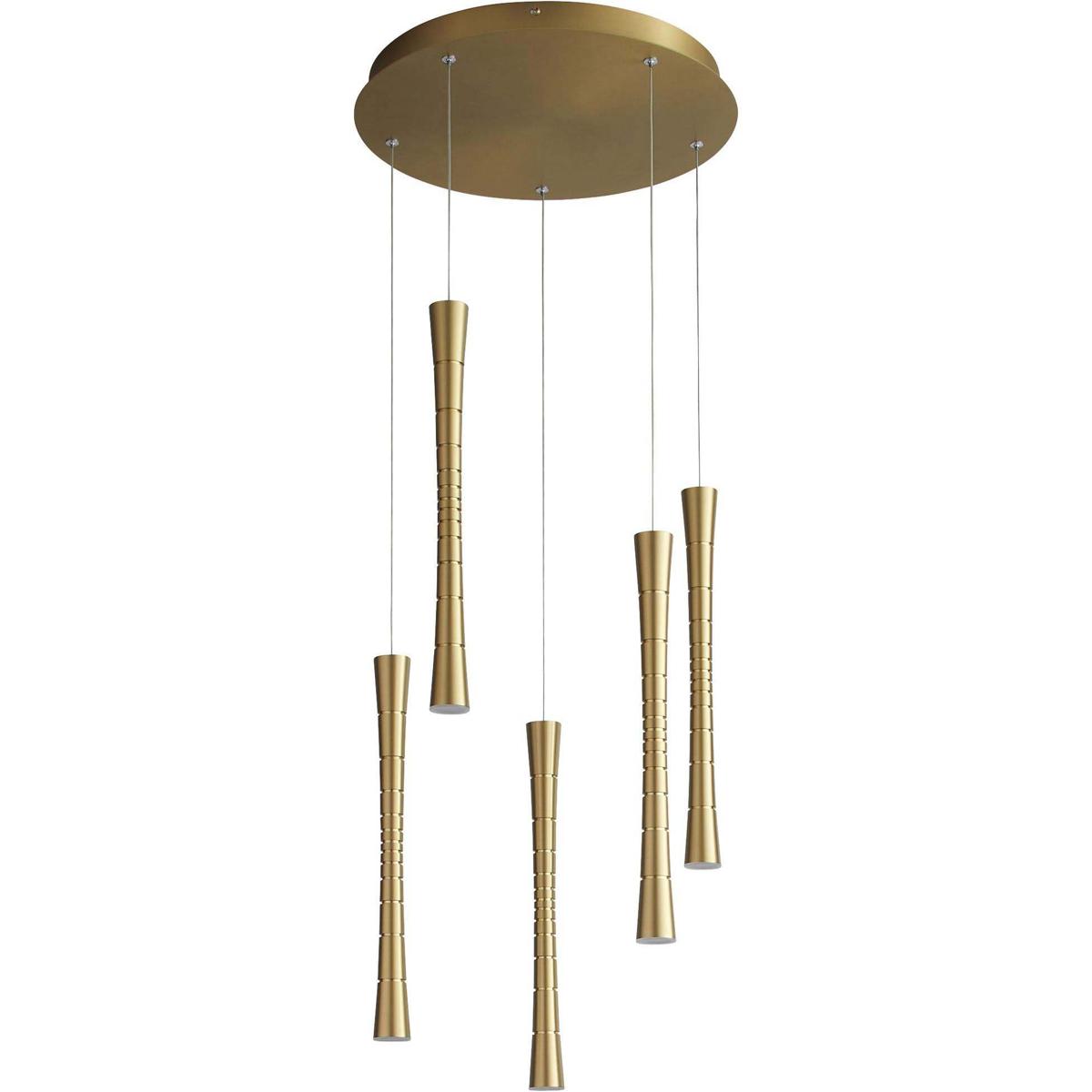 Oxygen Lighting 3-6005-40 Sabre 5 Light 15.75 inch Aged Brass Pendant Ceiling Light