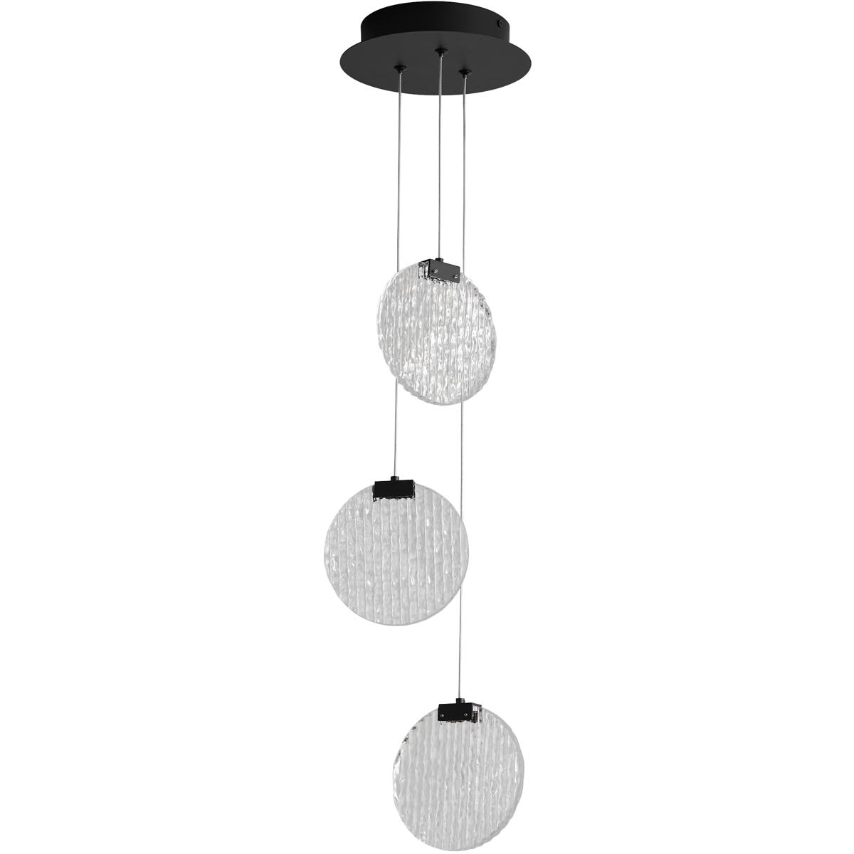 Oxygen Lighting 3-6050-15 Axiom 3 Light 10 inch Black Pendant Ceiling Light