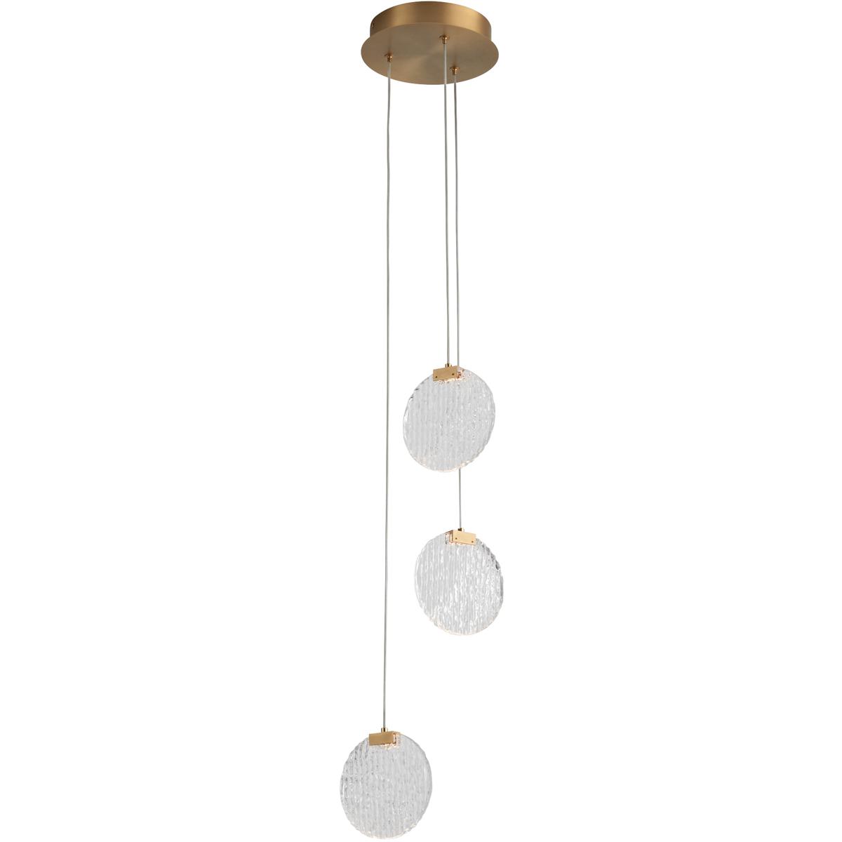 Oxygen Lighting 3-6050-40 Axiom 3 Light 10 inch Aged Brass Pendant Ceiling Light