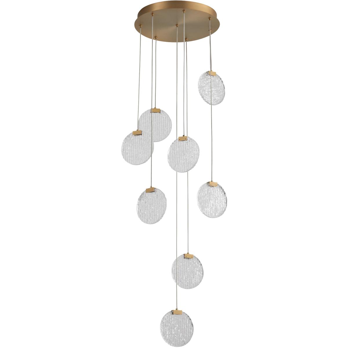 Oxygen Lighting 3-6051-40 Axiom 8 Light 13 inch Aged Brass Pendant Ceiling Light